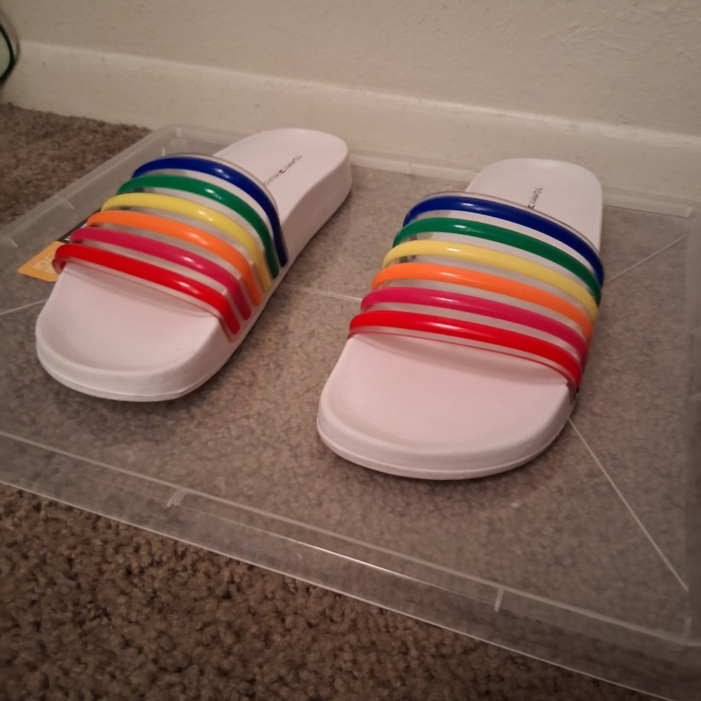 Tommy Hilfiger Women's Multicolor Stripe Slides - Picture 3 of 5